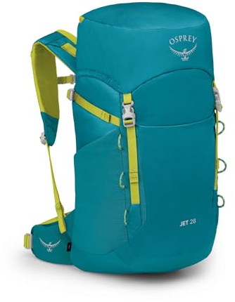 Osprey Jet Kinder Rucksack, 28L, Blue Spikemoss/Lemongrass, O/S
