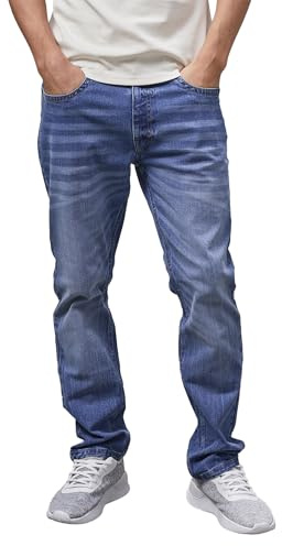 Enorsia Jean pour homme en coton mélangé avec bouton et braguette zippée, design à 5 poches et tissu extensible confortable au toucher