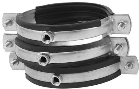 WATIIFUFU Abrazadera de Tubo de Acero al Carbono Metal 90 Mm Anillo Partido Montaje en Pared Montaje en Techo Abrazadera Reparación para Tuberías