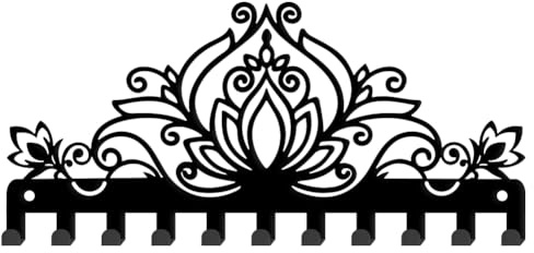 SUPERDANT Porte Clef Mural en Forme de Fleur de Lotus Décoratif 11 crochet pour Porte Clé Mural Fixation Murale Décoration de Cuisine Support Clef Mural pour Laisse de Chien