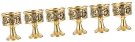 Cabilock 3 Ensembles Coupe De Vin De Coupe En Cuivre Conteneur Religieux Tasse De Temple Décorative Coupe D'eau Du Temple Coupe Sacrée Tasses Calice Gobelet En or Golden 2 Pièces * 3