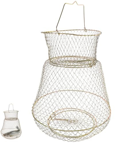 Toyvian Filet De Pêche en Métal Pliable 18.11X12.20X3.94In Bourriche Portable pour Contrôle Et Protection des Poissons Accessoire Léger Et Compact pour Pêche en Plein Air