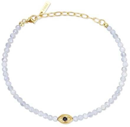 COAI Onda ögat fotlänk med 4 mm lapis lazuli pärlor onda ögat fotlänk för kvinnor kvinnor