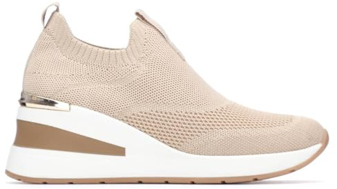 XTI - Zapatilla Mujer Beige - Calzado Cómodo y Versátil - Moda Casual - Modelo 14510001 (Talla 38)