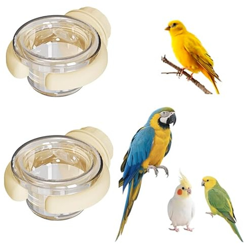 2Pcs Bird Feeding Bowls with Clamp，Small Bird Feeding Cup for Parrots, Rose-Ringed Parakeets, Conures, budgerigars and Lovebirds.