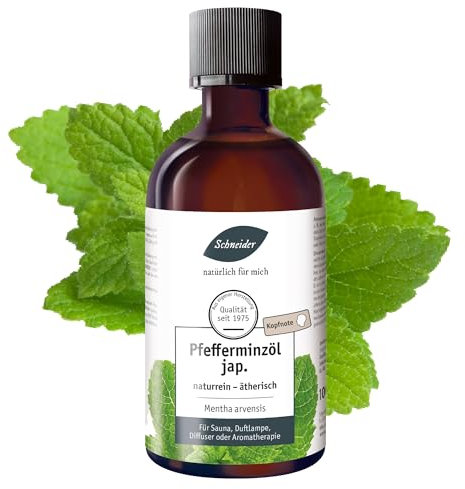 Saunabedarf Schneider japanisches Pfefferminzöl – ätherische Ölmischung naturrein – 100 ml Inhalt