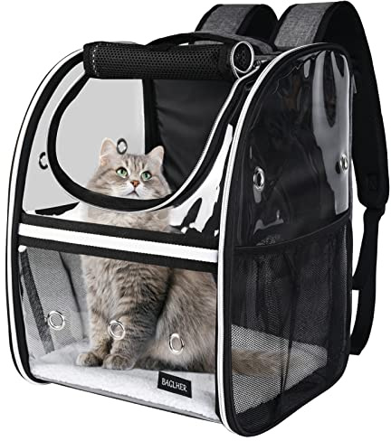 BAGLHER Cat Carrier Backpack, Airline Approved Pet Travel Carrier with Fleece Pad for Puppy and Small Animals