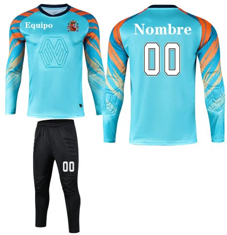 LAIFU Equipaciones de Portero Personalizado para Niño Adulto, Camiseta de Portero de Fútbol Personalizable + Pantalón Corto o Pantalón