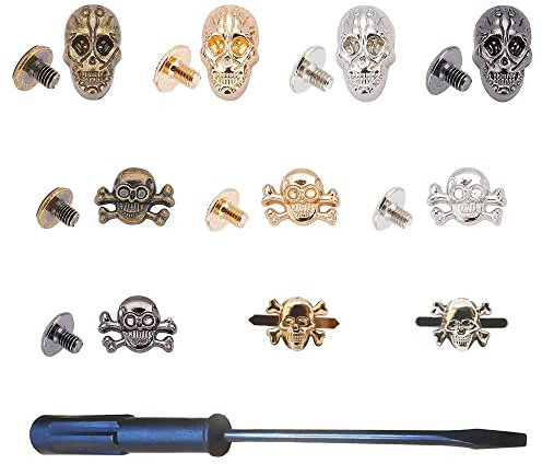 Hayaww 10 Pcs Totenkopfnieten, Ledernieten Spikes Handgepresste Nieten Skull Ghost Nieten Legierung RüCken Nieten Skeleton Ghost Niet Ghost Niet Stud, FüR Hut Schuhe Jacke GüRtel Diy Leder Handwerk