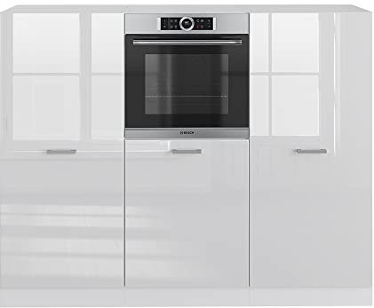 Vicco Küchenblock R-Line, Weiß Hochglanz/Weiß, 180 cm ohne Arbeitsplatte