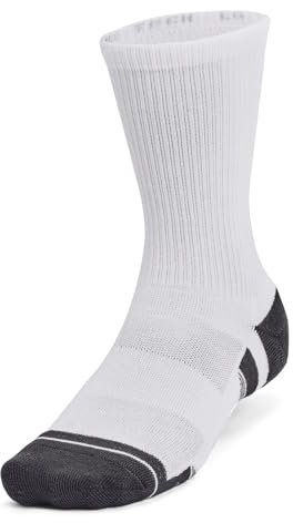 Under Armour Herren 3Er-Pack Performance Tech Crew-Socken, White/Jet Gray, L
