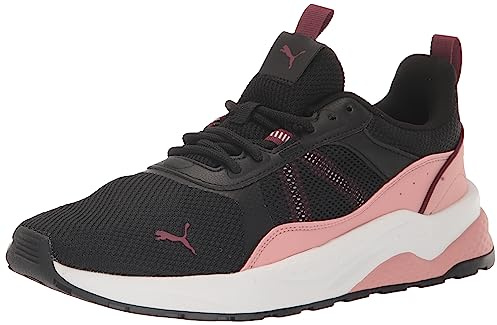 PUMA Anzarun 2.0 - Tenis cruzados para mujer, color negro, rosa y jaspe oscuro, talla 11, Black-future Pink-dark Jasper, 42.5 EU