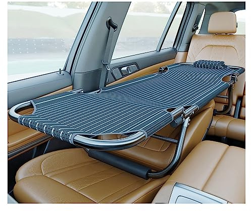 Colchones para Coches No Inflables, Camas De Viaje Plegables, Camas De Camping Al Aire Libre, Fáciles De Limpiar, para Asientos Traseros En La Mayoría De Los Coches (Color : Negro, S : 163x56)