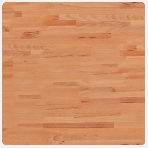 vidaXL Tischplatte, Quadratisch Holzplatte mit 4 abgerundeten Ecken, Holztischplatte Ersatzplatte für Couchtisch, Massivholztischplatte Platte, 70x70x2,5 cm Massivholz Buche