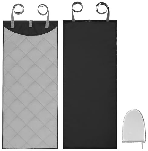 Tappetino da stiro da applicare sopra la porta con guanto a vapore, 114 x 45,9 cm, resistente al calore, per stiratura verticale sopra la porta, tappetino da stiro portatile per viaggi