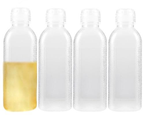 Quetschflasche, 4 Stück Squeeze Flasche Aus Kunststoff, 500 Ml Quetschflaschen Mit Kappen, Squeeze Flasche, Squeeze Bottle für Ketchup Soßen Salat öl BBQ-Sauce für Picknick Restaurant Familienessen