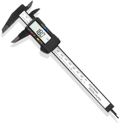 Calibre digital 0-150mm/0-6 pulgadas, calibrador de acero inoxidable de alta precisión, negro Electrónico Digital, Contador de interior y exterior con pantalla LED para uso doméstico e industrial