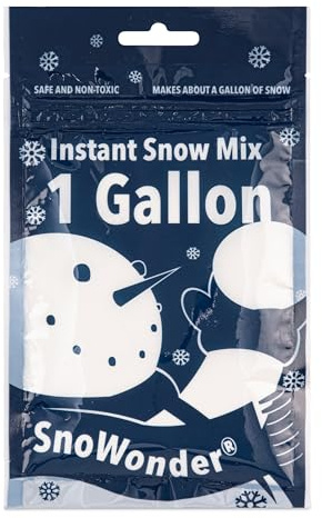 SNOWONDER Instant Snow Fake Artificial Snow, Also Great for Making Cloud Slime - Mix Makes 1 Gallons of Fake Snow