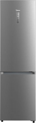 Midea Frigorífico Combi No Frost | 59,5 cm ancho x 201 alto cm | Inox | Nevera libre instalación 247 L + 83 L Congelador - Refrigerador de bajo consumo con congelador vertical