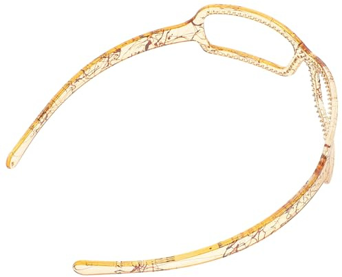 DEARMAMY Bandeau Cheveux Style Lunettes De Soleil Femme En Résine Léger Confortable Pour Maquillage Quotidien Et Fêtes Couleur Café Clair Taille Petite