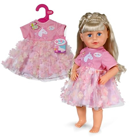 BABY born Blumenkleid für 43 cm Puppen mit Einhornmotiv