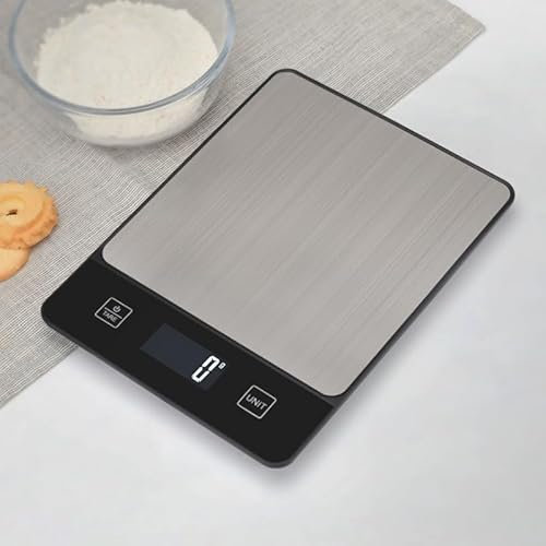 Digital Kitchen Scales,10kg 0.1g Stainless Steel Food Scale, Electronic Weighing Food Scale with Backlit LED Display, Multifunctional, Tare Feature, Battery Not Included