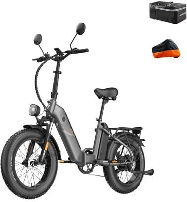 Fafrees FF20 Polar Fatbike - Bicicleta eléctrica para hombre y mujer, bicicleta plegable de 20 pulgadas, batería de 48 V, 12 Ah, motor de 65 Nm, capacidad de carga de 150 kg, alcance de 170 km (bolsa