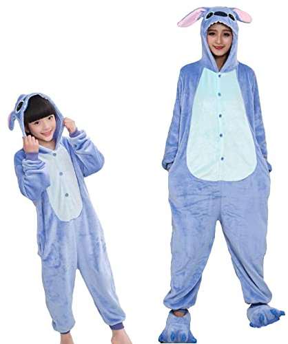 emmarcon Pigiama pigiamone Animale, Unisex in Monopezzo, Pigiama Invernale in Flanella, Morbido e Caldo, Ideale Costume Carnevale,stit-M