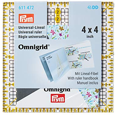 Prym 611472 Règle universelle, 4x4 pouces quadrillage