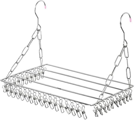 Cabilock Clothes Drying Hanger Stainless Steel: Laundry Drying Rack with 36 Clips Sock Dryer Hanger Clothes Hangers for Sock Underwear Baby Clothes Diapers and Hanging Small Washes