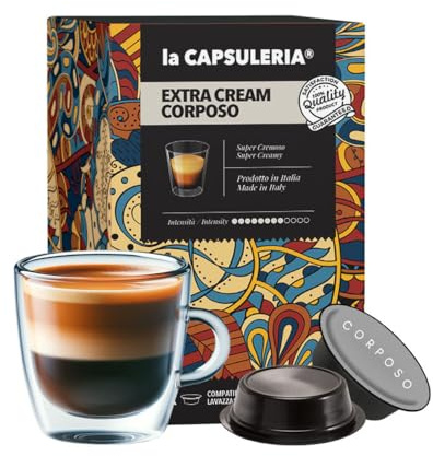 EXTRA CREAM coffee, full-bodied (192 Pods) compatible with Lavazza A Modo Mio, 12 Boxes of 16 Pods, double velvety crema, rich and intense flavor, enveloping and persistent aroma (La Capsuleria)