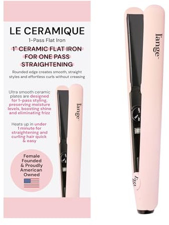 L'ANGE HAIR Le Ceramique 1-Pass Flat Iron Hair Straightener | Fast Heating Ceramic Flat Iron | Best Hot Tools Professional Hair Straightener to Lock in Moisture & Shine | (Blush)