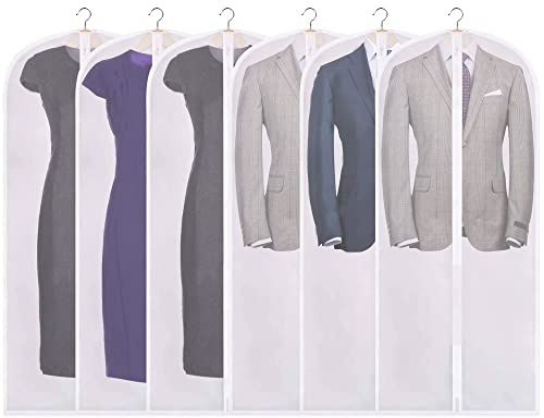 SteadMax Garment Bag with Zipper (10 Pack), Large 130x60 cm Clothes Storage Cover, Suit Bag for Travel, Women Dress Carrier, Wedding Dress Bag, Wardrobe Protector, Jackets & Coats