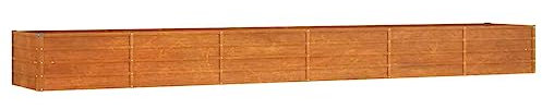 vidaXL Arriate Oxidado, Jardinera Elevada, Mesa de Cultivo, Maceta Rectangular para Jardín Balcón Patio, Acero Corten 480x80x45 cm