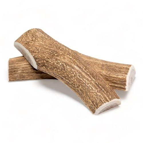 Dilecti Corno di Cervo per Cani - Osso di Cervo da Masticare, Snack Naturale e Gioco Masticativo di Lunga Durata per l'Igiene Dentale del Cane - spaccate XL (2 Pezzi)