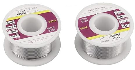 Solder Wire with Rosin Core Flux, Ø 0.8mm 63/37 for Electrical Soldering Iron Weight 2 x 50g