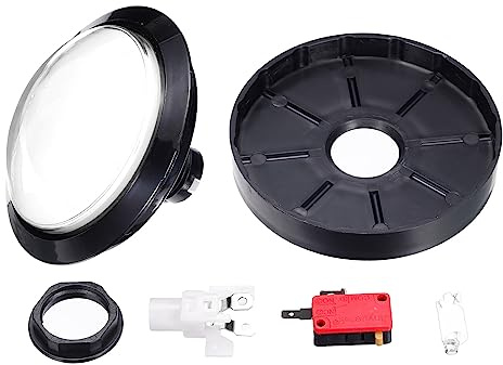 MECCANIXITY Starts Arcade Buttons ABS Micro Switch Round Fit Button for Arcade Machine Video Games Parts DC 12V White