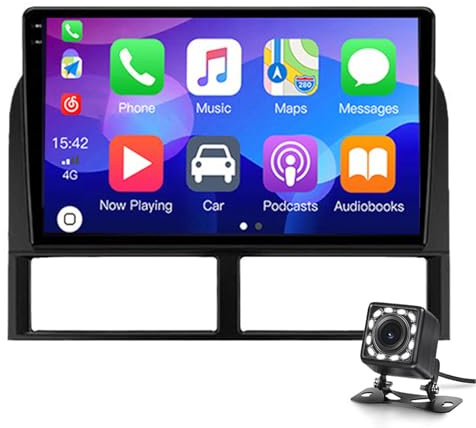 Radio De Automóvil Para J-eep Grand Cherokee Wj/wg 1998-2004 Con Wireless Carplay Android Auto, Android 14 De 9 Pulgadas Estereo De Pantalla Táctil Con Gps Navi Wifi Bluetooth Swc Eq Reve(Color:M300S)