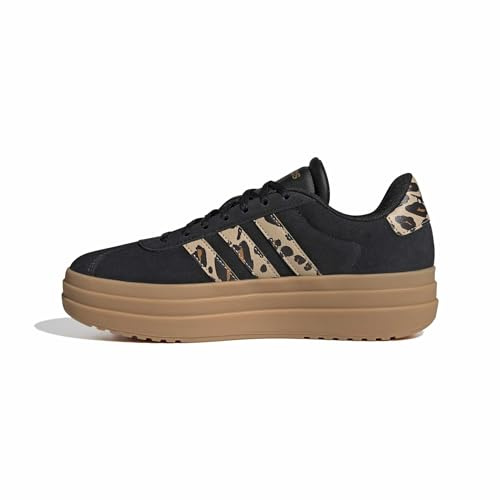 adidas Mujer VL Court Bold Shoes, Core Black/Magic Beige/Dark Brown, 38 2/3 EU