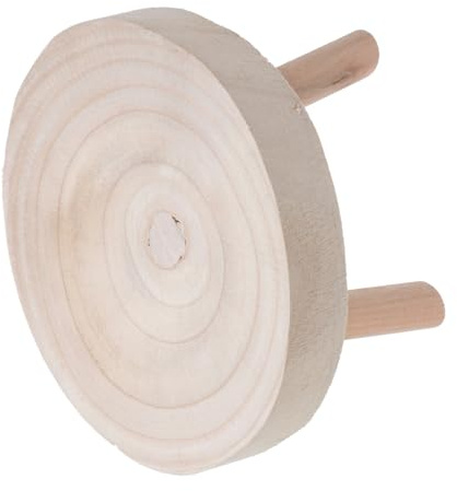 DOITOOL Rustic Round Wooden Plant Stand with Large Capacity for Indoor Outdoor Use Multi-pot Organizer and Stool Display Shelf Natural Wood Base for Home Garden Patio Decor