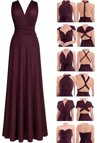 Juvell Brudtärna Klänning - Infinity Dress Maxi - Klänning med omlott - Bandeau Topp ingår - Formell-Afton-Kvälls-Bröllop-Prom - 1000