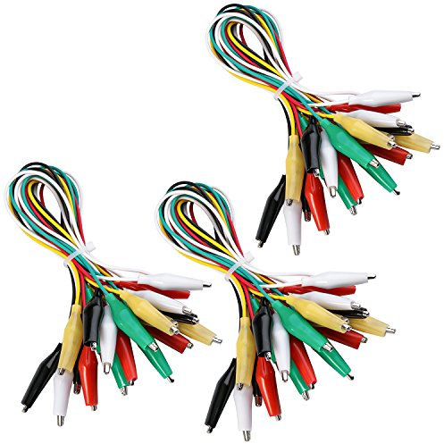 ELEGOO 30er Krokoklemmen mit Kabel Messleitungs-Set mit Abgreifklemmen 50cm 28AWG