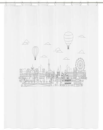 Kleine Wolke Duschvorhang Wonderland, Farbe: Schwarz Weiss, Material: PEVA, Größe: 180x200 cm