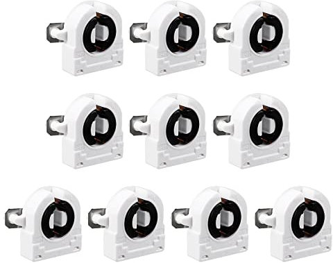 QUARKZMAN 2A T8 LED Tube Douille x 10PCS Non Shunté Single Head Fluorescent Lampe Support G13 Base Lumière Douille pour LED Fluorescent Tube Rechanges, [Blanc]