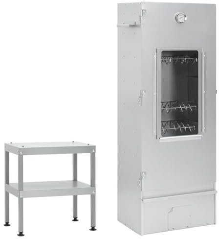 Räucherofen mit Tisch Verzinkter Stahl, JUNZAI Smoker, Tischräucherofen, Räucherschrank, Reifeschrank, Kaltrauchgenerator, Räucherschnecke, Räucherhaken 3187615