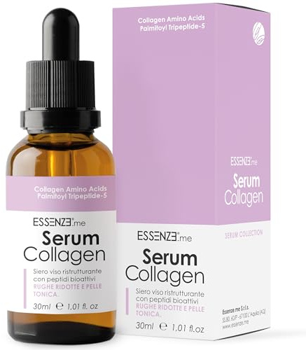 Essenze - Sérum Facial con Colágeno Hidrolizado y Péptidos Bioactivos - Antiedad Hidratante, Reafirmante, Antiarrugas - Adecuado para Todo Tipo de Piel - 30ml