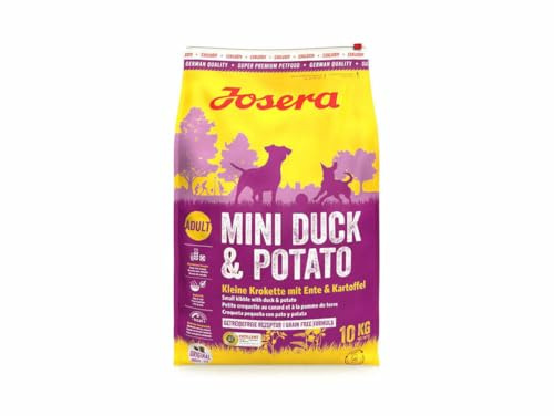 Josera Mini Duck & Potato getreidefreies Komplett-Trockenfutter für Spielzeugrassen und kleine Hunde (10kg)