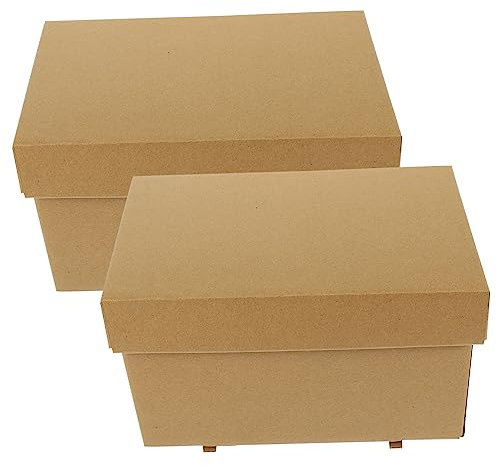 MAGICLULU 2pcs Paper Storage Box Lid Large Paper Storage Bin for Organizing Books Toys DVDs 23x14x13.5cm for Home and Office
