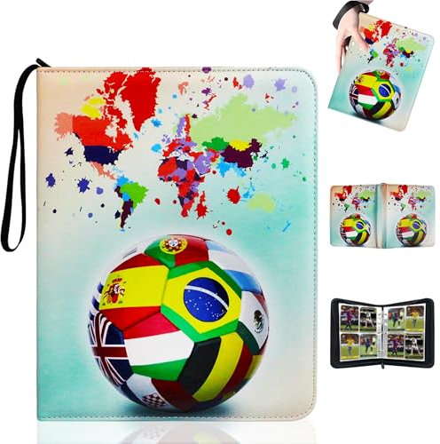 Album per Carte Calcio Collezionabili - 50 Pagine, 400 Carte Capacità - Premium Raccoglitore per Collezionisti - Porta Carte Professionale per Calciatori e Campionati