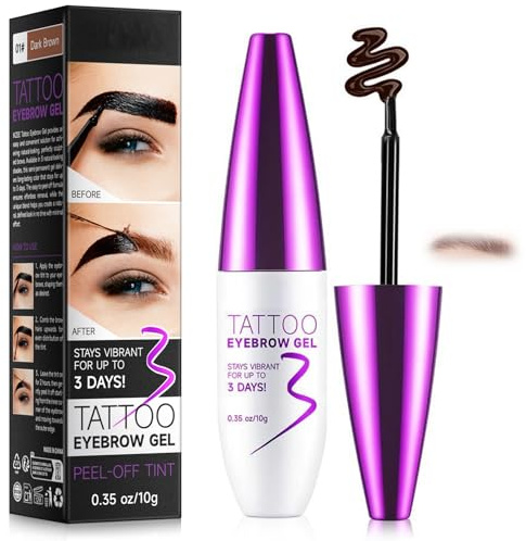 Peel-Off Eyebrow Tint Gel, 01 Dark Brown, Precision Applicator, 10 g | Waterproof, Smudge-Proof Colour For Up To 72 Hours, Buildable Hair-Like Finish, For Everyday Make-Up And Longer Wear